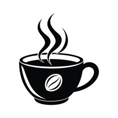 Classic Coffee Cup Icon - Minimalist Vector Illustration for Cafe Logo, Beverage Art & Cozy Morning Design