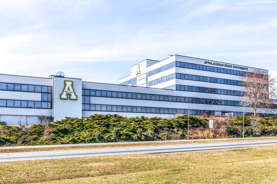 HICKORY, NC, USA-7 FEB 2023:  New Hickory extension of Appalachian State University, housed in former Corning complex.