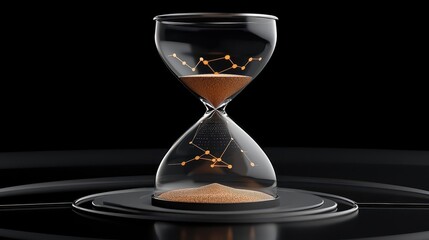 Hourglass with Glowing Constellation