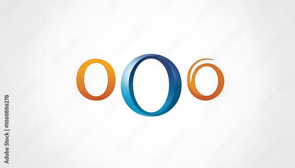 Fototapete Letter O. Icon with two color overlay on white background,Abstract Initial Letter O Logo. Black Gold Circular Waves Style. Usable for Business and Technology Logos. Flat Vector Logo Design 6
