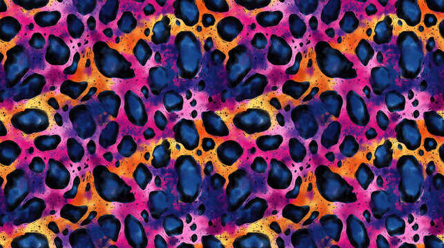 Vibrant watercolor animal skin pattern showcasing jaguar and python designs ideal for fashion textiles and clothing design
