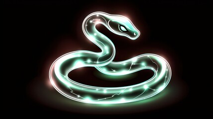 Glowing Snake Digital Art Illustration