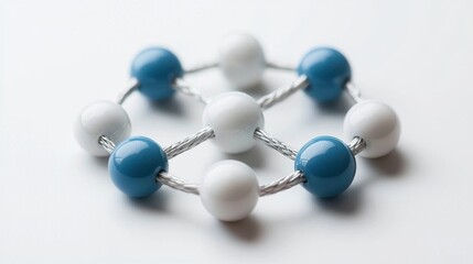 Blue White Beads Network Connection