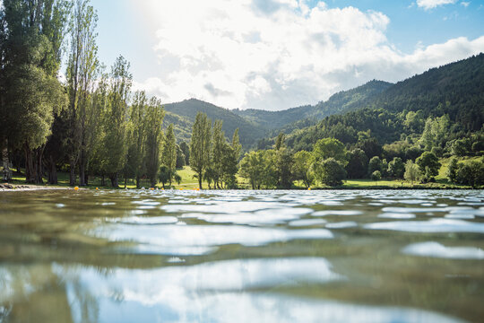 Au ras de l'eau, &agrave; la surface du lac de Belcaire - Aude - France
