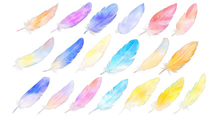 Colorful feathers closeup, vibrant plumage for design, art, and nature enthusiasts
