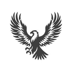 Fototapeta premium Eagle bird vector silhouette illustration. 