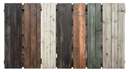 Vibrant multicolored wooden fence, a colorful backdrop for gardens and outdoor spaces