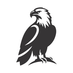 Eagle bird vector silhouette illustration. 