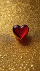 Fototapeta premium Gold, Heart, Golden Heart, Shiny, Sequins, Pendant, Necklace