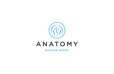 Anatomy human body logo icon design template flat vector
