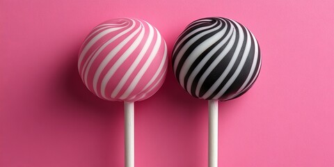 Lollipops on a pink background. Sweets, confectionery, dessert