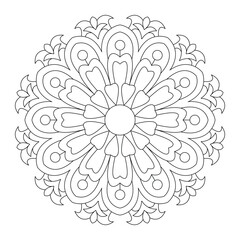 Simplicity Manifestation mandala coloring book page, vector file