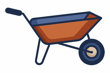 Red wheelbarrow isolated on a white background