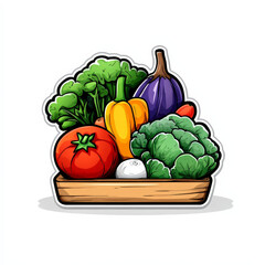 Fresh Vegetables Illustration in Cartoon Style