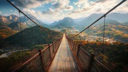 Obraz premium Scenic View from Sogeumsan Bridge at Sunset