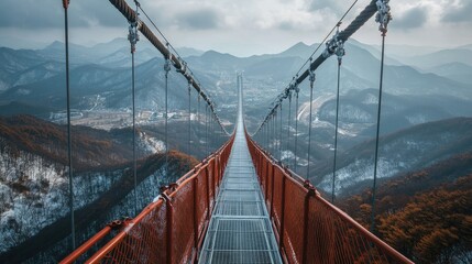 Thrilling View from Sogeumsan Mountain Suspension Bridge