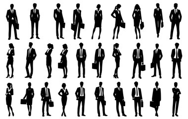 business professional silhouettes in various poses