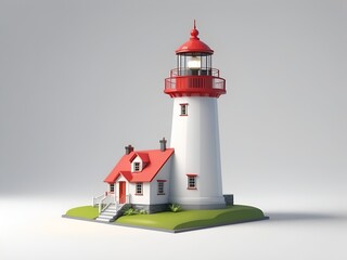 lighthouse in white background
