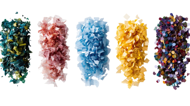 Vibrant Shredded Paper and Confetti on Transparent Background Generative AI