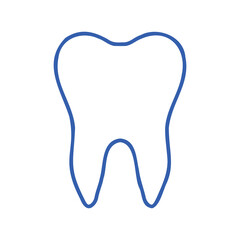 Tooth outline icon symbol design  sign. Simple tooth outline silhouette on a white background. Dentist cocnept. Modern minimalist toot icon . Web site and mobile app design vector element.