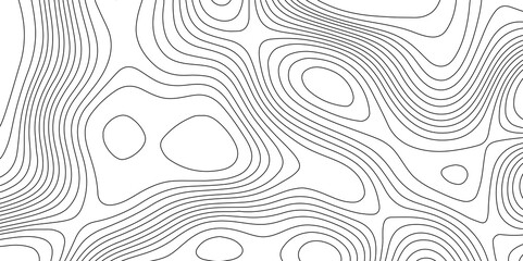 Black and white landscape with mountains and hills geographic ornament topography stylized height of the lines map, terrain map contours trail geographic relief vintage outdoors style cartography.