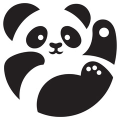 Funny Panda Silhouette illustration
