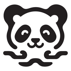 Fototapeta premium a cute panda bear face in black and white color