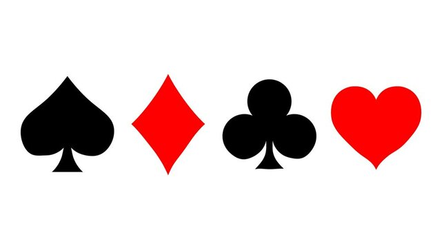 Liquid poker signs. Set of symbols deck of cards for playing poker and casino. Flowing liquid paint. Background with alpha channel.