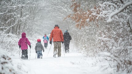 Snowy Forest Trail Winter Hike Family Fun