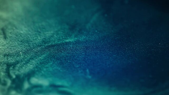 Abstract water background with blue glow. Chaotically moving evaporation particles. Сondensate particles macro. Textured. Space effect	