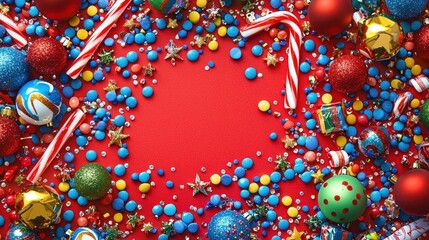 Fototapeta premium Colorful Festive Background with Holiday Decorations