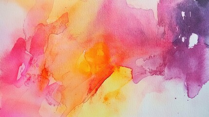 Obraz premium Vibrant Watercolor Wash in Pink, Orange, and Purple