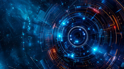 Obraz premium Digital Technology and Science Background: A background showcasing digital technology and scientific themes.