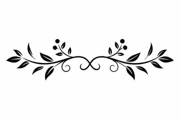  Leafy Vine Divider Line element, white background