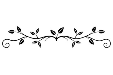  Leafy Vine Divider Line element, white background