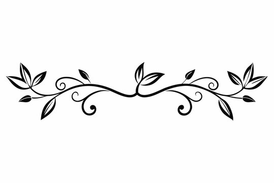  Leafy Vine Divider Line element, white background