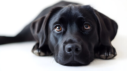 Adorable Black Labrador Puppy with Gentle Eyes