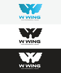 Victory Wings Logo Design - W letter logo design with wings - W letter for wings logo design