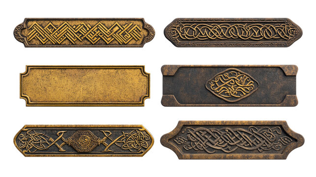 Decorative Medieval Frames and Ornaments for Viking-inspired UI Design Generative AI