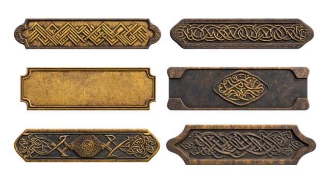 Decorative Medieval Frames and Ornaments for Viking-inspired UI Design Generative AI