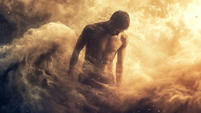 The Bible, the Book of Being, God creates man from the dust of the earth