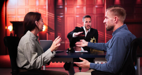 Angry Family Dispute During Divorce