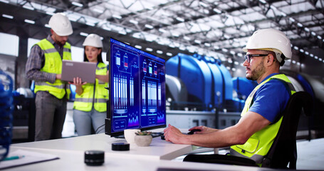 Man Working In Power Plant Electricity