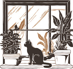 cat on window sill