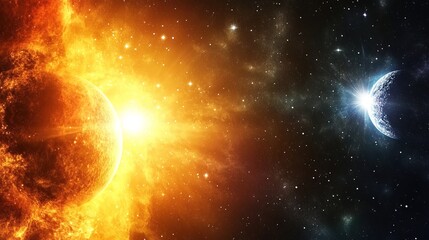 The cosmos during creation by God. And God made the two great lights; the greater light to rule the day, and the lesser light to rule the night: the stars also