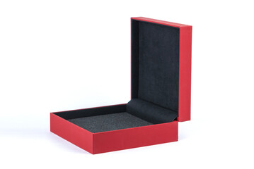 red open box with soft interior, ideal for gift presentation