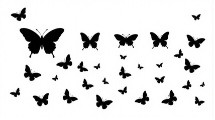 butterflies silhouettes set