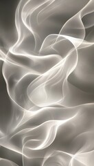 Fototapeta premium Abstract background with flowing white fabric with a dark gray background.