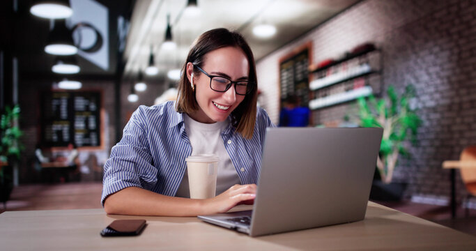 Excited Business Analyst Using Laptop Computer - Powered by Adobe