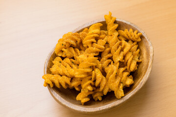 Traditional snack crispy bean twist cracker